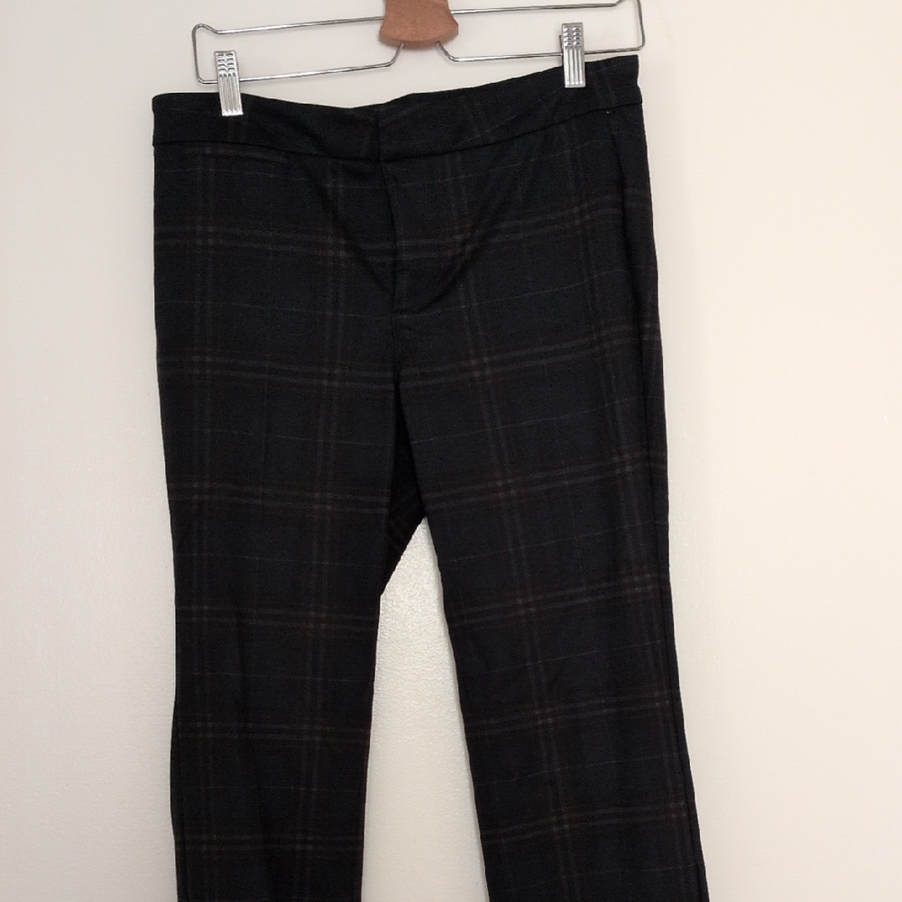 NYDJ Black Plaid Straight Leg Pants